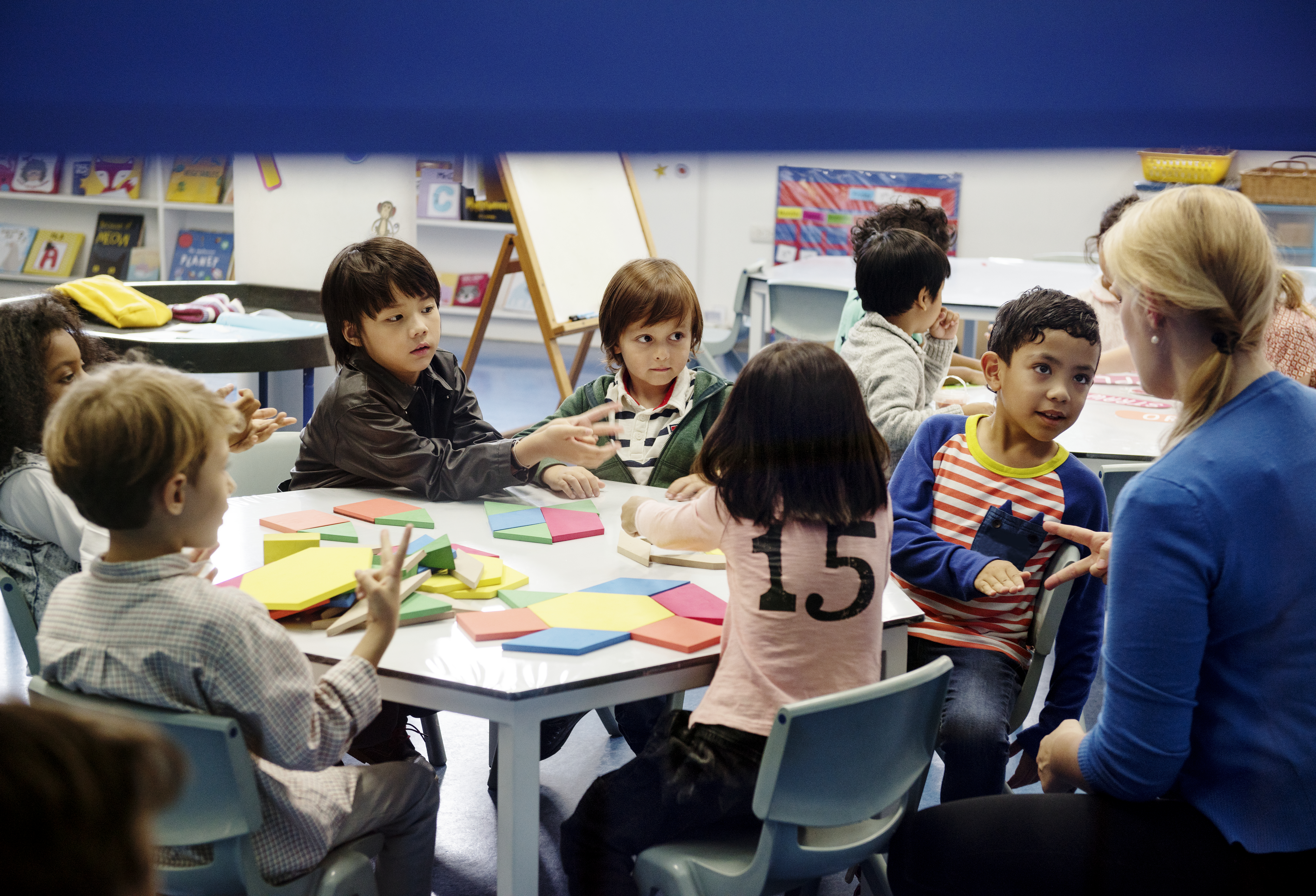 Primary students enjoying activities